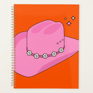 Cowboy Hut Orange und Rosa Planer