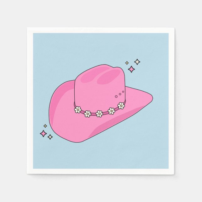 Cowboy Hut, pink und blau Serviette (Vorderseite)