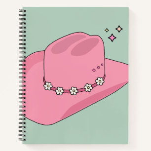 Cowboy Hut, pink und grün Notizbuch