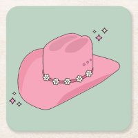 Cowboy Hut, pink und grün