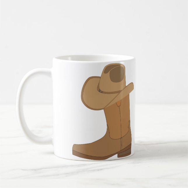 Cowboy-Hut und Boot Kaffeetasse (Links)