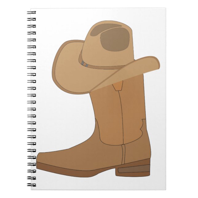 Cowboy-Hut und Boot Notizblock (Vorderseite)