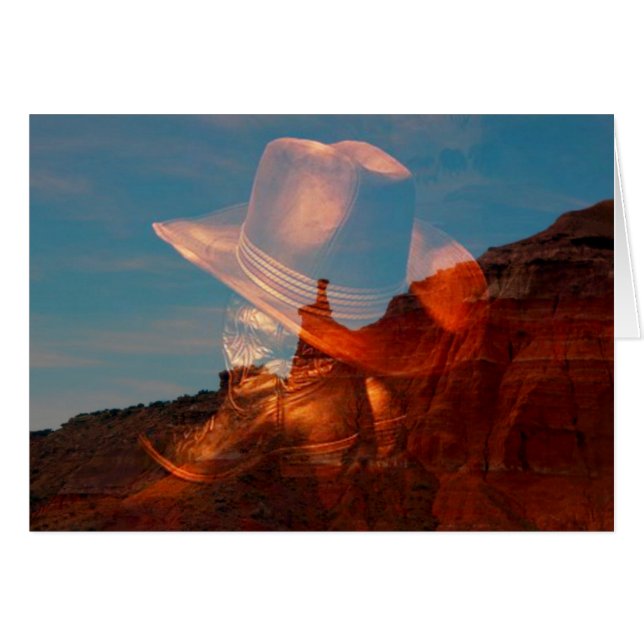Cowboy-Hut und Stiefel gegen Palo Duro Canyon, Tex (Vorderseite (Horizontal))