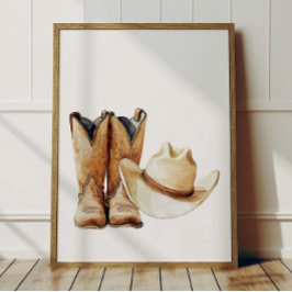 Cowboy-Hut- und Stiefel-Poster Kinderzimmer-Dekora Poster