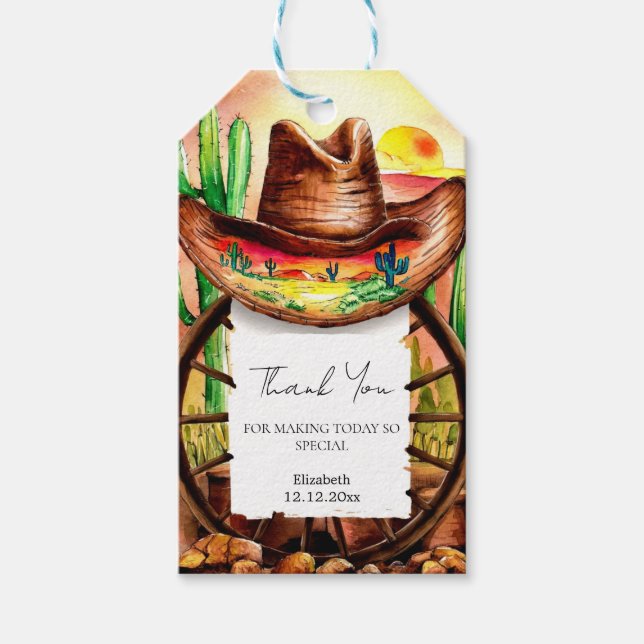 Cowboy-Hutdusche Geschenkanhänger (Vorderseite)