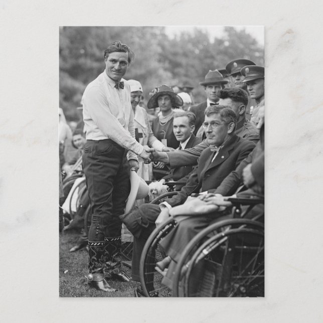 Cowboy im Weißen Haus, 1925 Postkarte (Vorderseite)