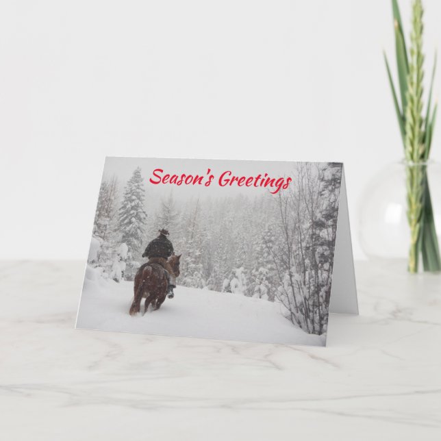 Cowboy in der Snow Ranch Weihnachtskarten Karte (Vorderseite)