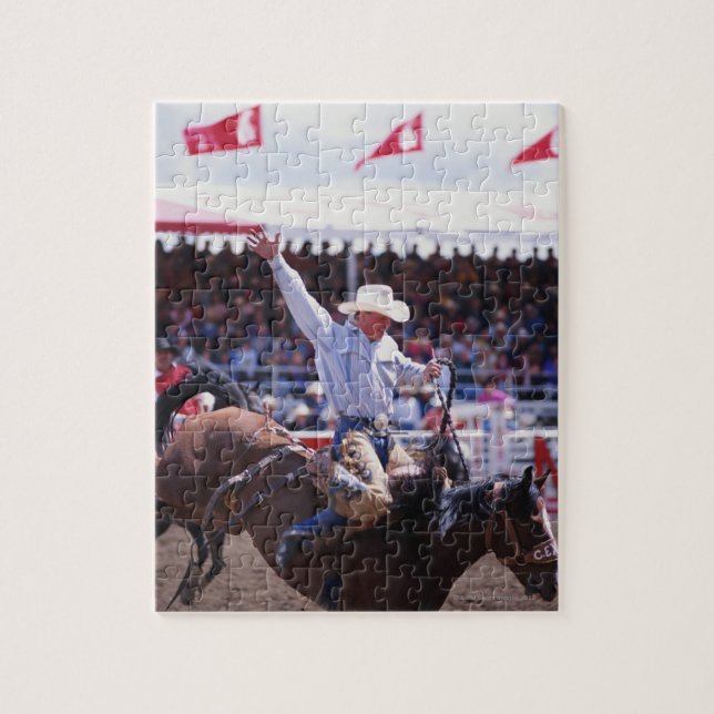 Cowboy in einem Rodeo Puzzle (Vertikal)