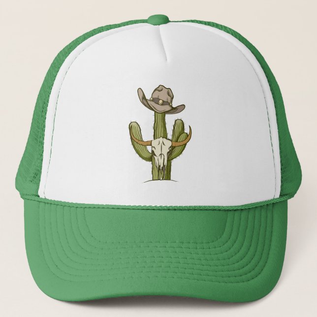 Cowboy in Western Cactus Yeehaw - Geschenkideen Truckerkappe (Vorderseite)