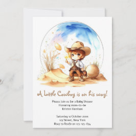 Cowboy-Inspiriert Theme Baby Boy Shower Einladung