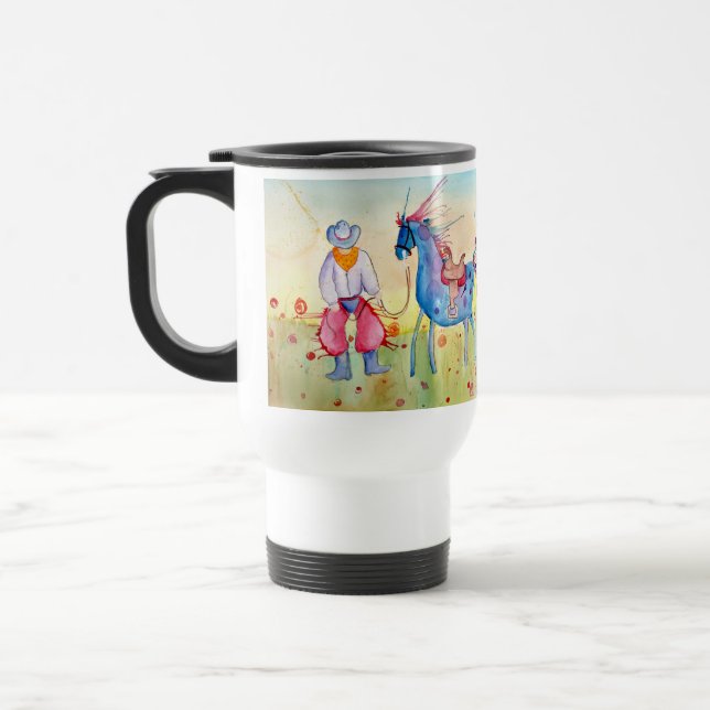 Cowboy-Kaffee Reisebecher (Links)