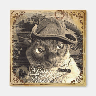Cowboy-Katze 3 Magnet