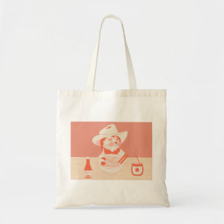 Cowboy-Katze isst Ramen Tragetasche