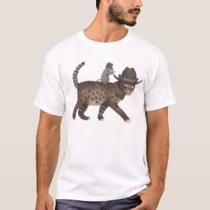 Cowboy-Katze Meowdy-Katze-und-Maus-verrücktes-Shir T-Shirt