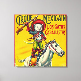 Cowboy Katze Mexikanischer Zirkus Vintage Poster K Leinwanddruck