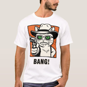 Cowboy-Katze-mit-Pistole-T-Shirt T-Shirt