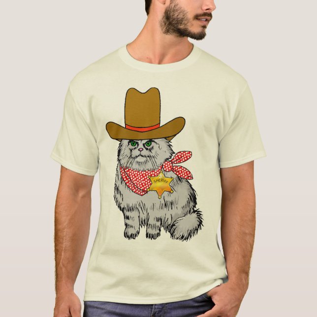 Cowboy-Katze T-Shirt (Vorderseite)
