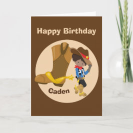 Cowboy Kids Custom Hispanic Boy Happy Birthday Karte