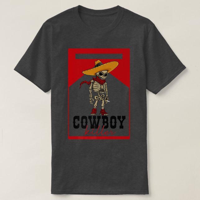 Cowboy Killer Skelett South Western Country Co T-Shirt (Design vorne)