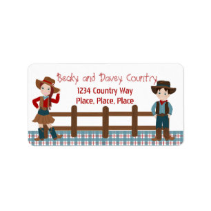 Cowboy-Kinder Adressaufkleber