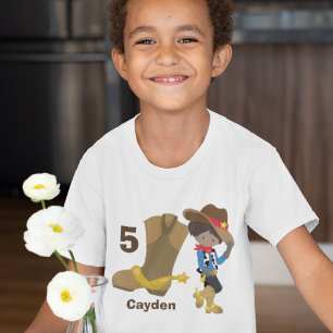 Cowboy Kindergeburtstag Party Custom Hispanic Boy T-Shirt