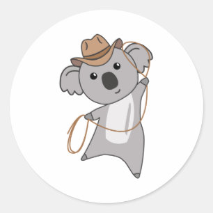 Cowboy Koala Koalas Koala Bar Western Australien Runder Aufkleber