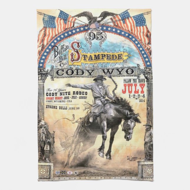 Cowboy-Küchenhandtücher Geschirrtuch (Vertikal)