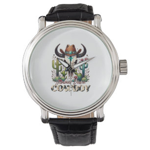 Cowboy-Kuh Skull-Western-Kaktus Armbanduhr