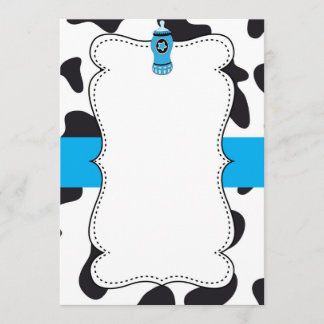 Cowboy Kuh Tierprint Babydusche Einladung