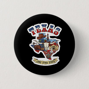 Cowboy-Kultur des Bundesstaates Texas Southern Sty Button