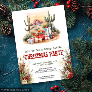 Cowboy-Land-Weihnachtsfeier bearbeitbare Einladung