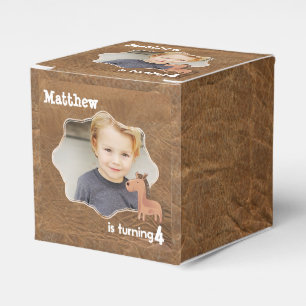 Cowboy Leather mit Pferd-Foto Geschenkschachtel
