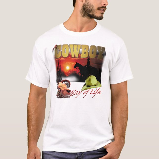 Cowboy-Lebensart T-Shirt (Vorderseite)