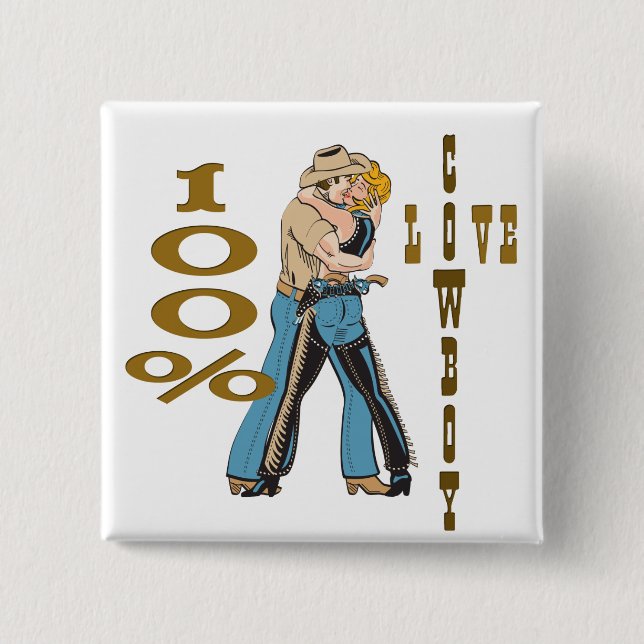 Cowboy-Liebe Button (Vorderseite)