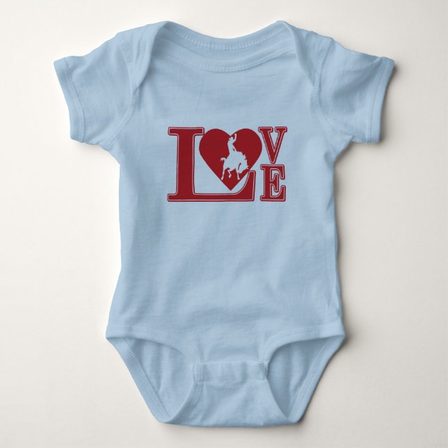 Cowboy Liebe Herz Baby Strampler (Vorderseite)