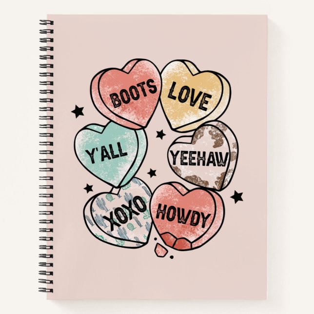 Cowboy Liebe - Western Herz Notizbuch (Vorderseite)