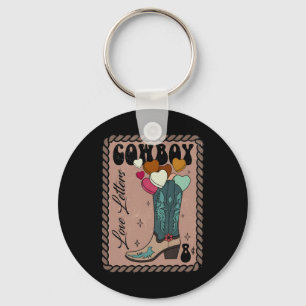 Cowboy-Liebesbrief, Retro-Valentinstag, Howdy West Schlüsselanhänger