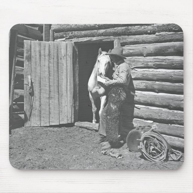 Cowboy liest einen Brief. Mousepad (Vorne)