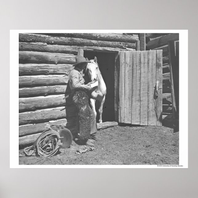 Cowboy liest einen Brief Poster (Vorne)