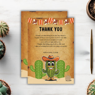 Cowboy Little Cactie Kaktus Baby Shower Dankeskarte