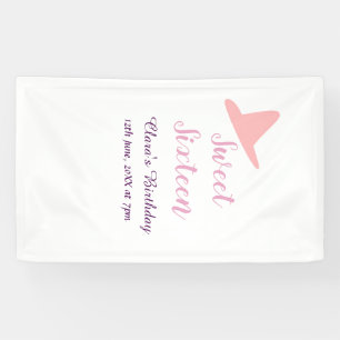 Cowboy Mädchen süße 16. Geburtstag rosa lila Name  Banner