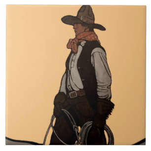 Cowboy Magazine Cover von NC Wyeth Fliese