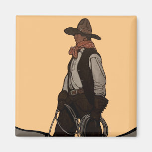 Cowboy Magazine Cover von NC Wyeth Magnet