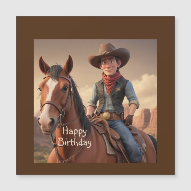 Cowboy Magnetkarte (Vorderseite)