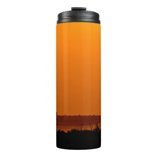 Cowboy Männer reiten bei Sonnenuntergang Vintagen  Thermosbecher (Vorderseite)