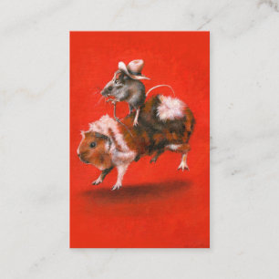 Cowboy-Maus und Meerschweinchen ACEO Visitenkarte