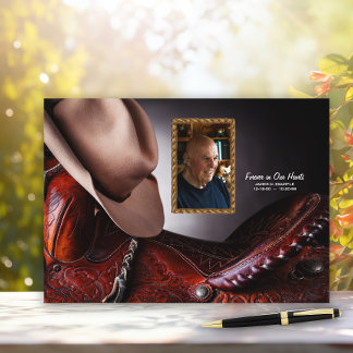 Cowboy Memorial Funerary Guest Book Gästebuch