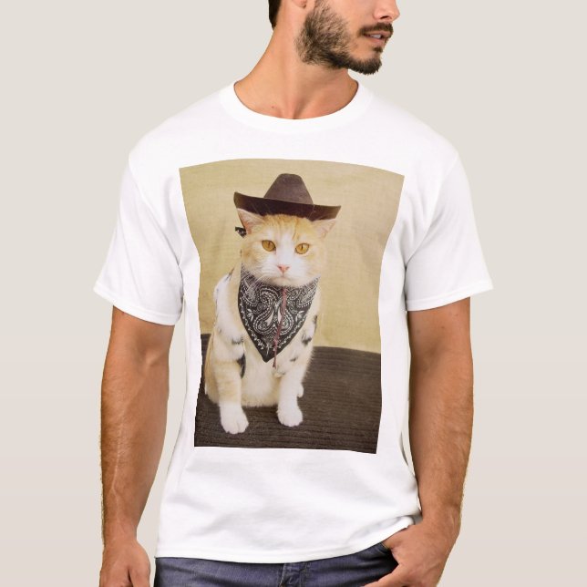Cowboy-Miezekatze T-Shirt (Vorderseite)