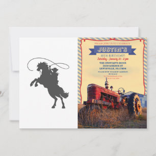 Cowboy mit Brillenreiten aufziehen Einladung