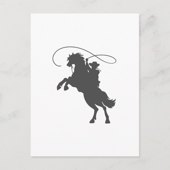 Cowboy mit Brillenreiten aufziehen Postkarte (Vorderseite)